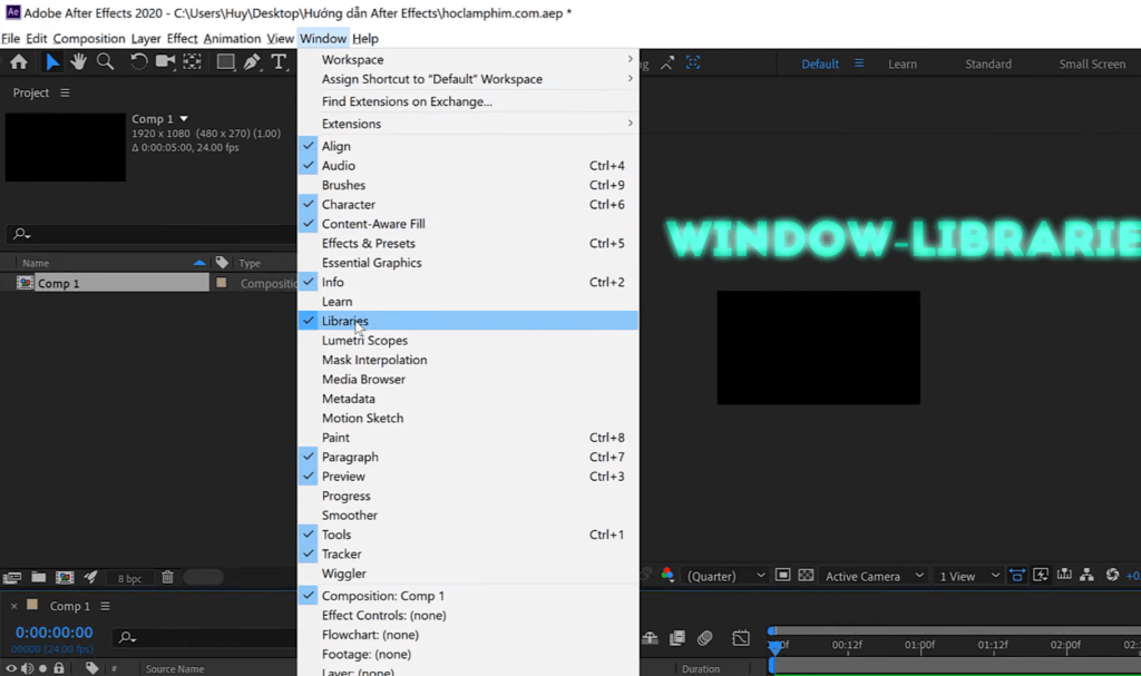 học làm kỹ xảo trong sản xuất video bằng adobe after effects