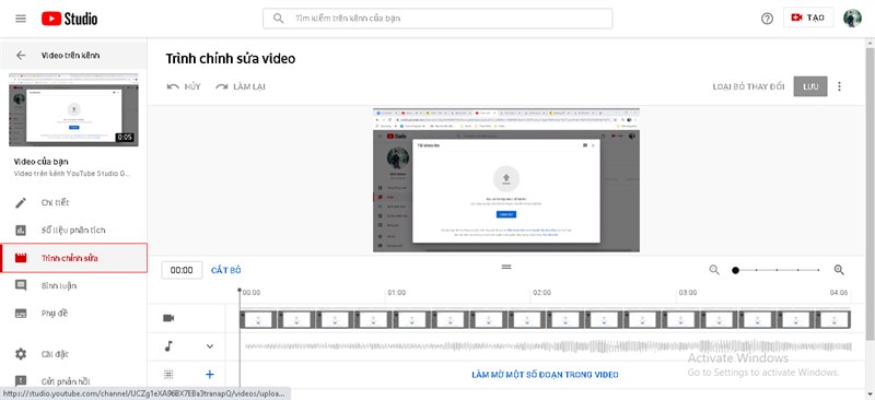 cách cắt video trên youtube
