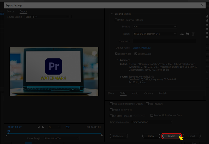 chèn logo vào video Adobe Premiere